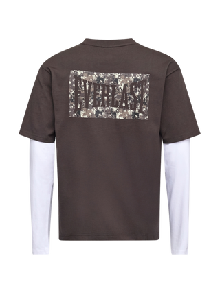 Everlast® LAYERED BACK LOGO CAMO LS T-shirt Brown