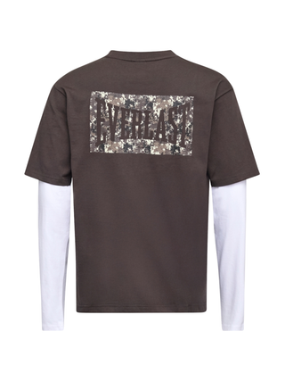Everlast® LAYERED BACK LOGO CAMO LS T-shirt Brown